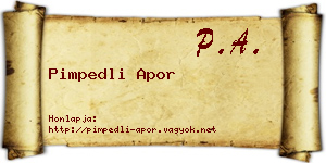 Pimpedli Apor névjegykártya